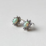 Opal & Diamond Starburst Earrings