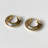 Vintage Bi-Colour Disc Hoop Earrings