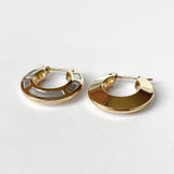 Vintage Bi-Colour Disc Hoop Earrings