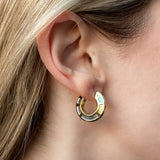 Vintage Bi-Colour Disc Hoop Earrings