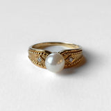 Vintage Beaded Pearl Trilogy Ring