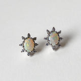 Opal & Diamond Starburst Earrings