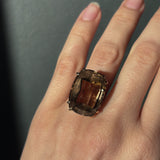 Smoky Quartz Palm Cocktail Ring