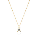 Oceanic Blue Sapphire Initial Necklace