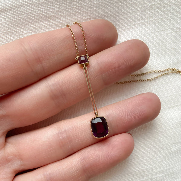 Amethyst Lavaliere Necklace