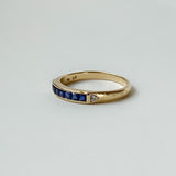 Deco French Cut Sapphire Ring