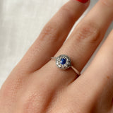 Sapphire Mini Halo Ring