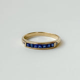 Deco French Cut Sapphire Ring
