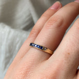 Deco French Cut Sapphire Ring