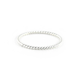 Silver Rope Skinny Stacking Ring