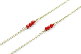Red Coral Grace Bracelet - 9ct Gold