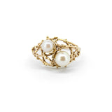 Retro Pearl Anemone Ring