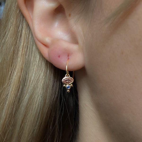 Petite Florence Hoop Earrings - Peach Spinel