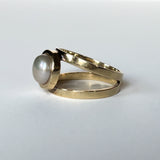 Vintage Duo Band Pearl Ring