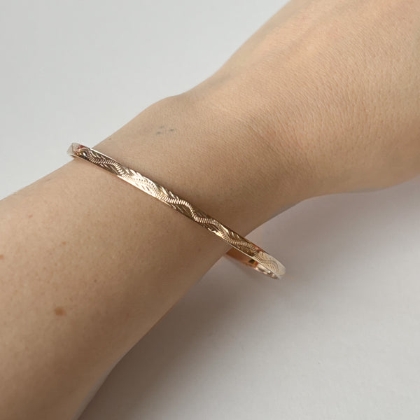 Vintage Solid Etched Bangle