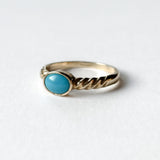 Vintage Turquoise Ripple Ring