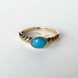Vintage Turquoise Ripple Ring