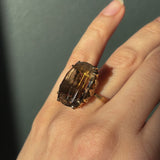 Smoky Quartz Palm Cocktail Ring