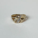 Vintage Diamond Initial Signet Ring