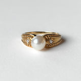 Vintage Beaded Pearl Trilogy Ring