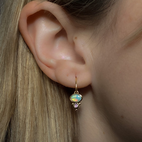 Florence Hoop Earrings - Opal
