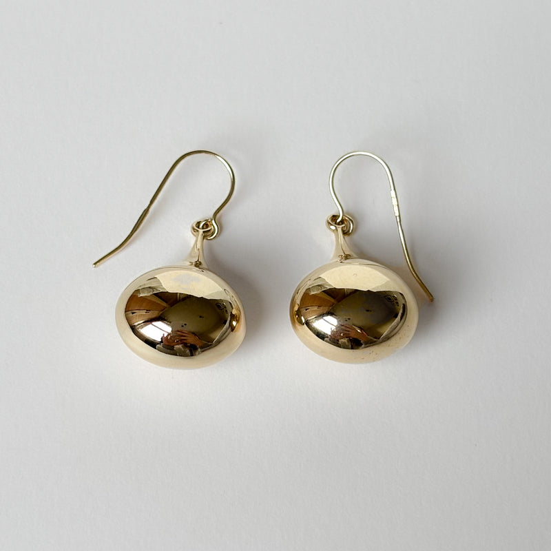 Vintage Golden Dome Drop Earrings