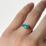 Vintage Turquoise Ripple Ring