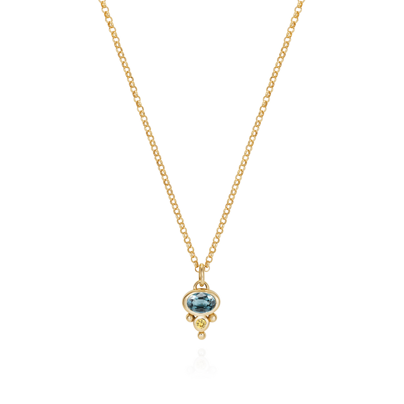 Petite Florence Necklace - Blue Spinel