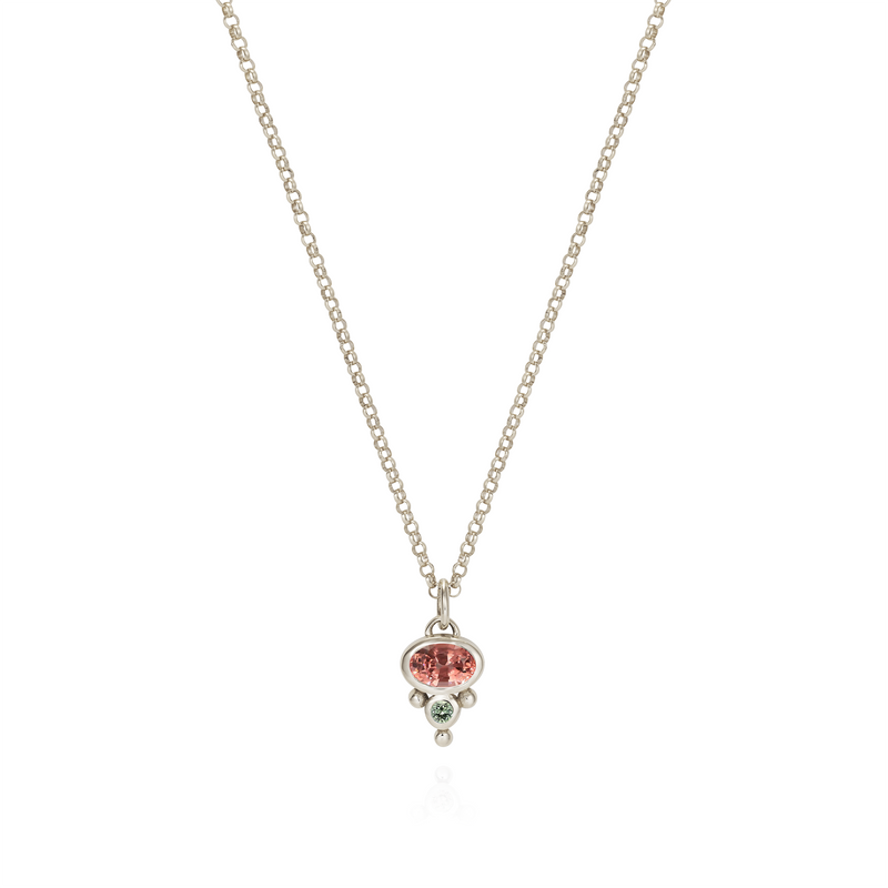 Petite Florence Necklace - Peach Spinel