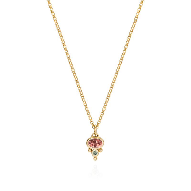 Petite Florence Necklace - Peach Spinel