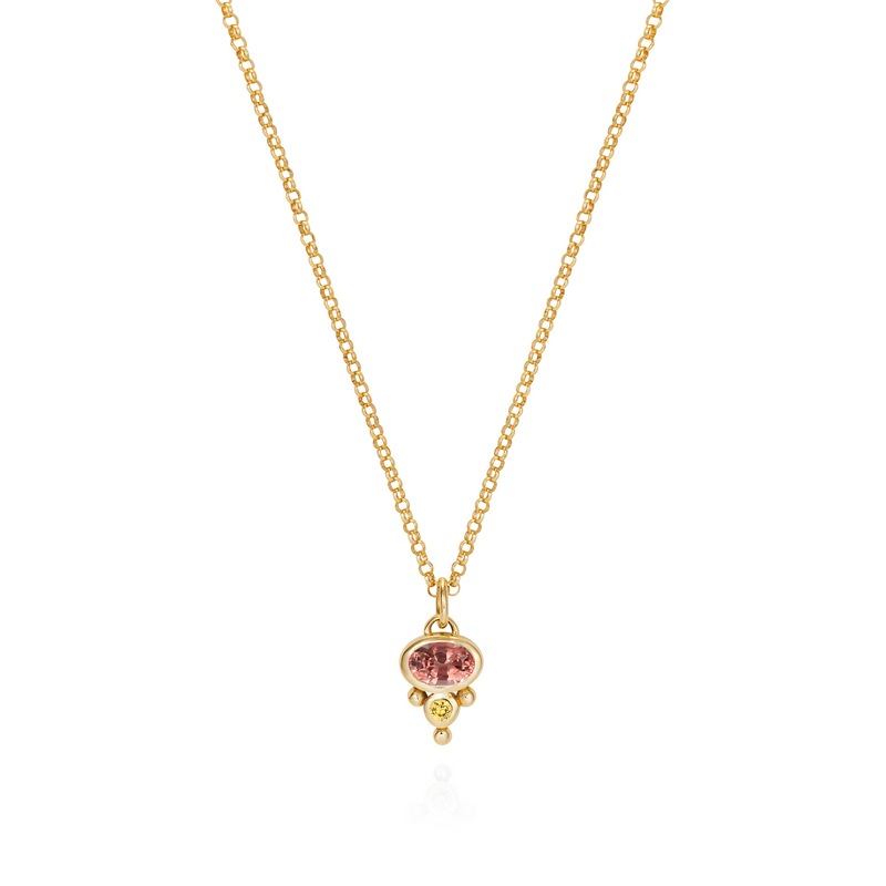 Petite Florence Necklace - Peach Spinel