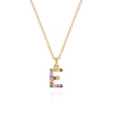 Rainbow Sapphire Initial Necklace