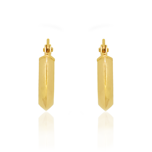 15mm Front On Knife Edge 9ct Gold Hoop Earrings