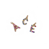 Rainbow Sapphire Initial Necklace