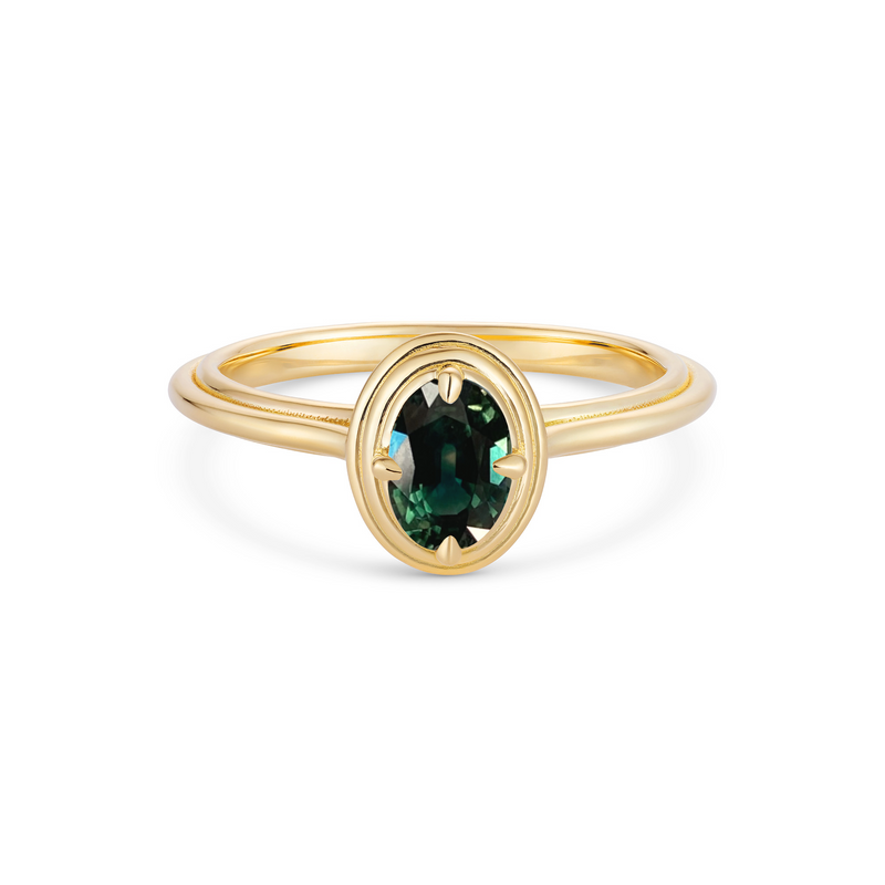 Oval Teal Maya Ring