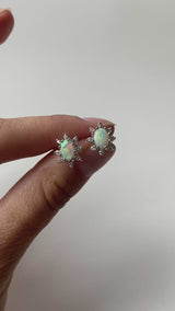 Opal & Diamond Starburst Earrings