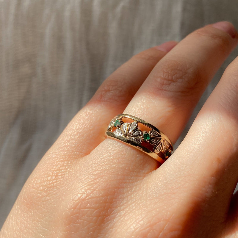 Vintage Emerald Fan Ring