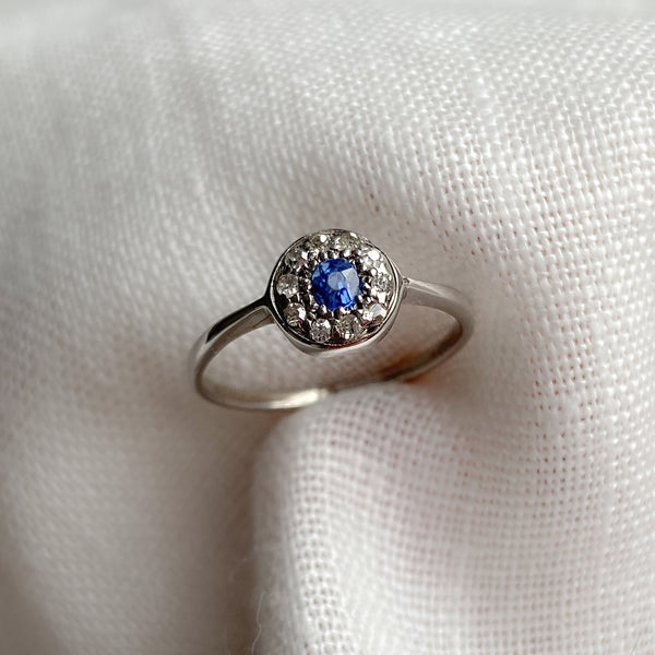 Sapphire Mini Halo Ring