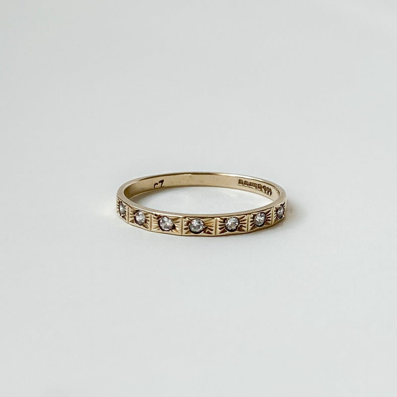Vintage Starburst Eternity Ring