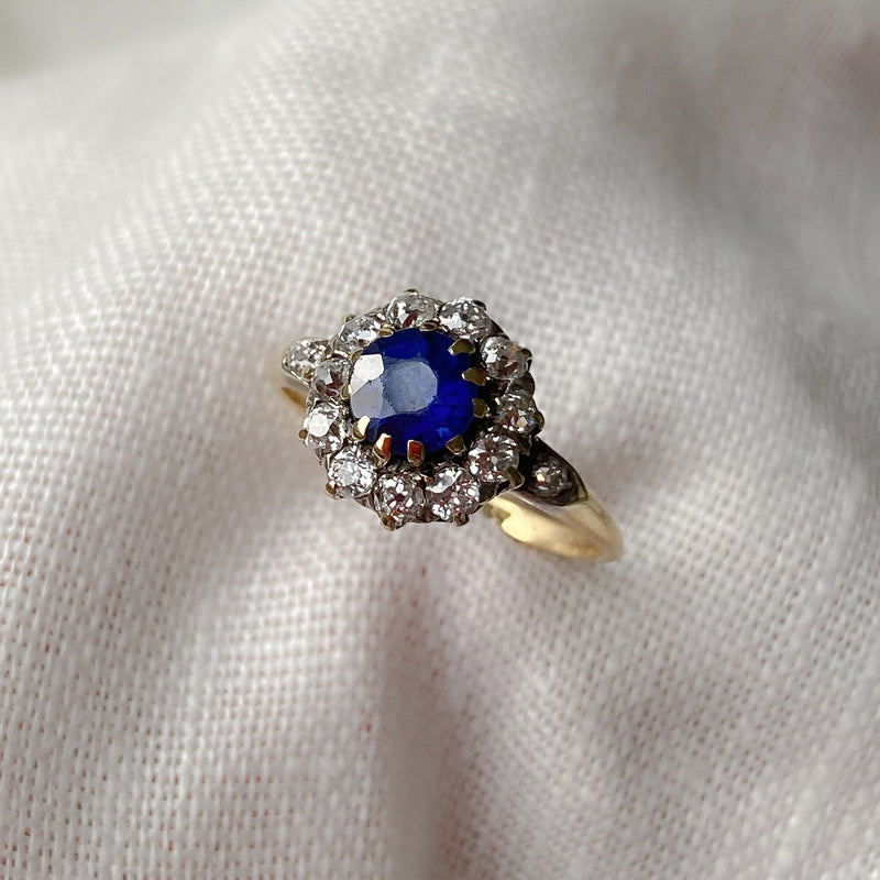 Edwardian Sapphire Halo Ring