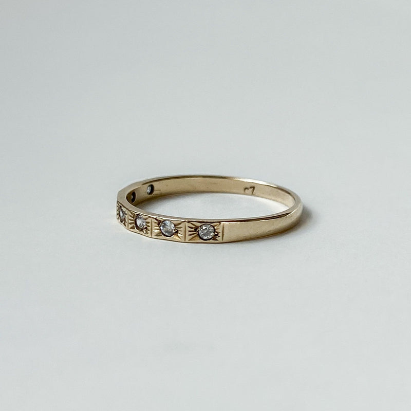 Vintage Starburst Eternity Ring