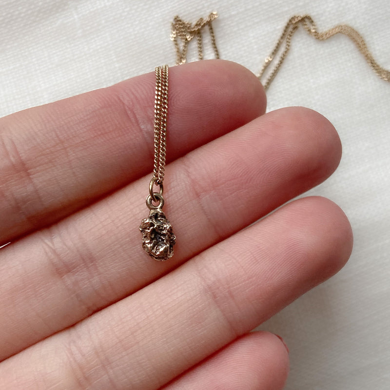 Gold nugget charm necklace deals