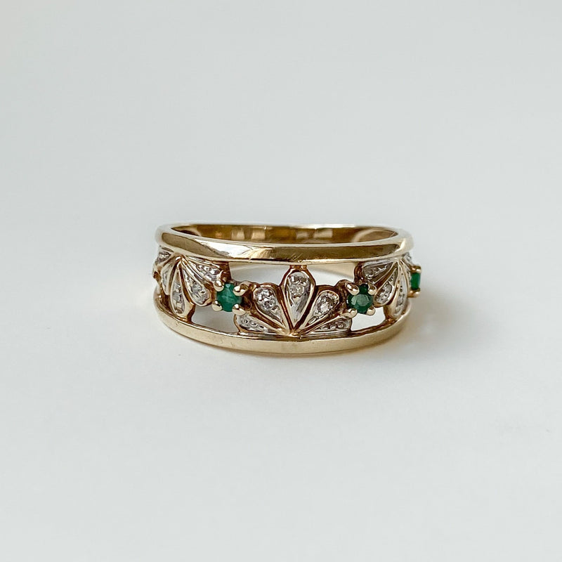 Vintage Emerald Fan Ring