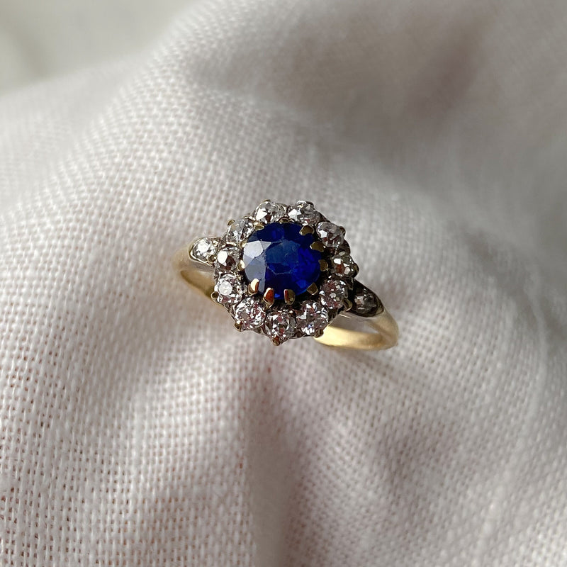 Edwardian Sapphire Halo Ring
