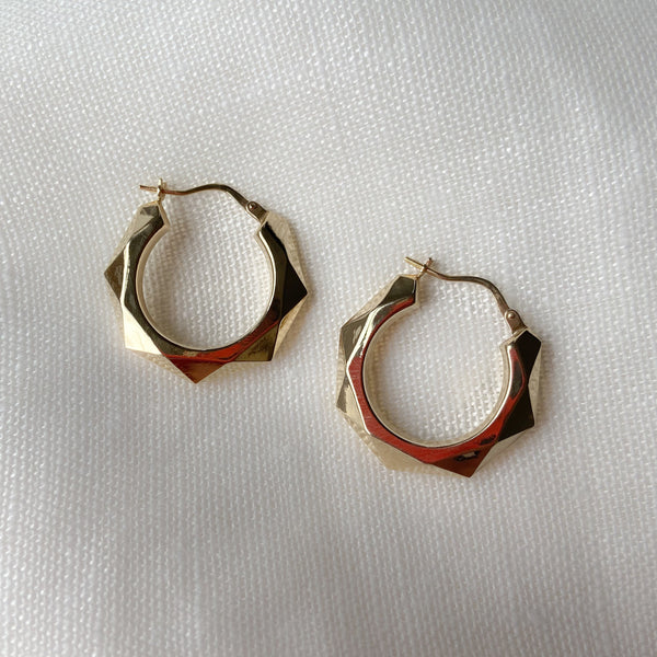 Vintage Facet Hoops