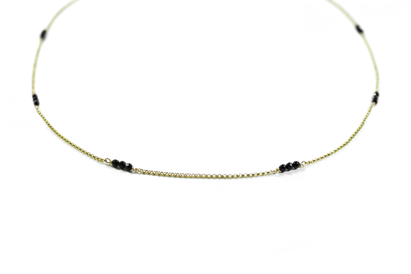 Onyx Grace Necklace - 9ct Gold