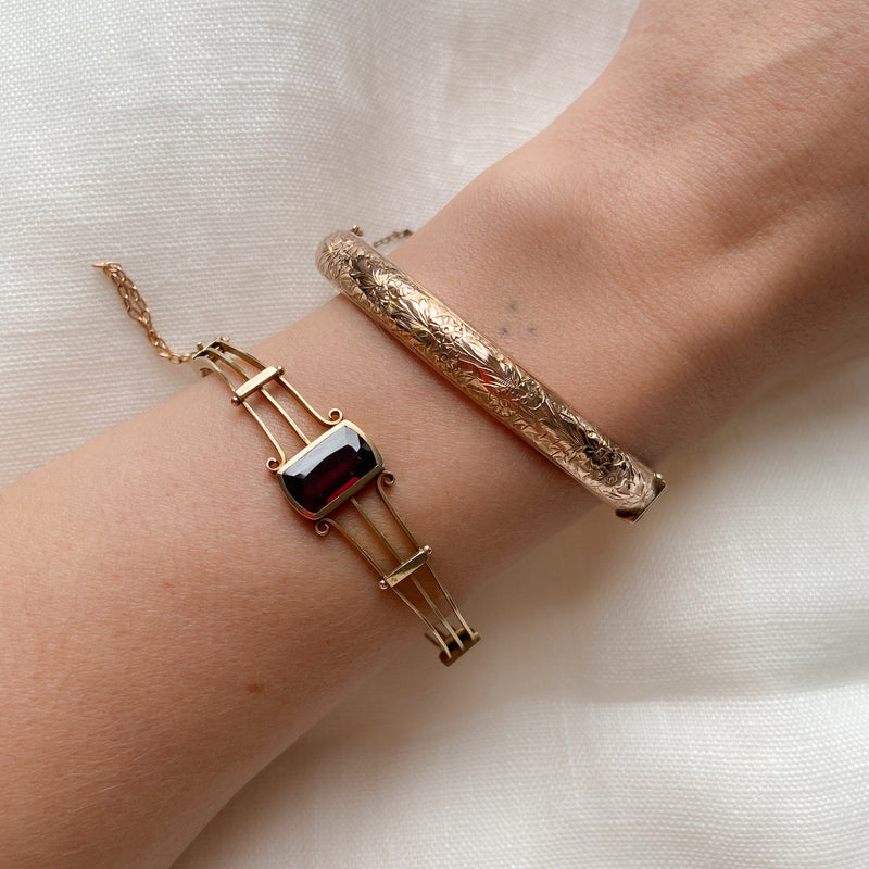 Edwardian Garnet Bangle