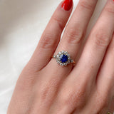 Edwardian Sapphire Halo Ring