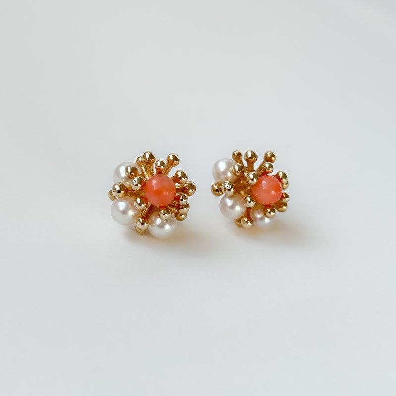 9ct Gold Anemone Earrings