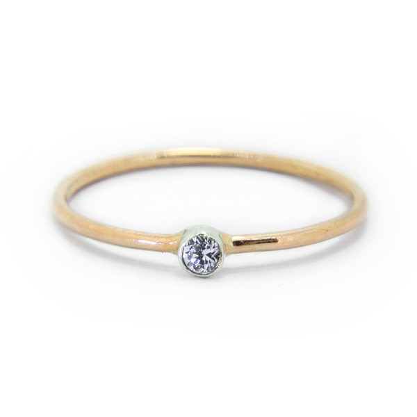 9ct Rose Gold Diamond Skinny Ring